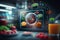 The arrival of FoodTech, innovation and digitalisation in the food industry, background, illustration, generative ai