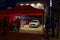 Arrival of Historic Monte-Carlo Rally stage at night