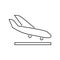 Arrival landing plane icon simple flat vector illustration