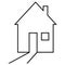 Arrival to the house, black and white vector icon