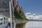 Arrival of a tourist boat to Lena Pillars Park