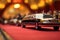 Arrival of VIPs with a Limousine on a Red Carpet. Generative AI