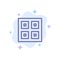 Arrived, Boxes, Delivery, Logistic, Shipping Blue Icon on Abstract Cloud Background