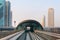 Arriving at a Metropolitan Transit Station in Dubai by Rail