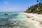 Arriving to a perfect untouched wild caribbean beach at San andres island. Colombia, South America.