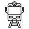 Arriving train front view icon, outline style