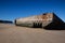 Arromanches beach with rusting floating pontoons, Normandy