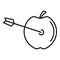 Arrow apple icon, outline style