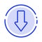 Arrow, Arrows, Down, Download Blue Dotted Line Line Icon