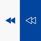 Arrow, Back, Reverse, Rewind Line and Glyph Solid icon Blue banner Line and Glyph Solid icon Blue banner