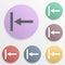Arrow, backward badge color set icon. Simple glyph, flat vector of arrows icons for ui and ux, website or mobile application