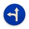 Arrow blue traffic sign, clipping path.