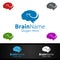 Arrow Brain Logo with Think Idea Concept Design