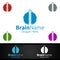 Arrow Brain Logo with Think Idea Concept Design