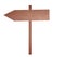 Arrow brown wooden signboard.