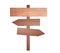 Arrow brown wooden signboard.