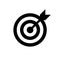 Arrow in center of board. Flat target icon