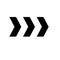 Arrow chevron symbol. Black arrows symbols set. Warning striped arrow