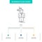 Arrow, choice, choose, decision, direction Business Flow Chart Design with 3 Steps. Line Icon For Presentation Background Template
