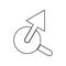 arrow from circle icon. Element of Communism Capitalism for mobile concept and web apps icon. Outline, thin line icon for website