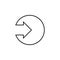 arrow in a circle icon. Thin line icon for website design and development, app development. Premium icon