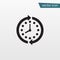 Arrow clock icon. Circle time vector. Trendy stop wait symbol isolated. Modern simple flat hour sign