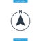 Arrow Compass Icon Template. North Direction.