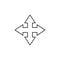 Arrow cross, four way thin line icon. Linear vector symbol