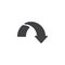 Arrow curved right vector icon