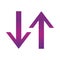 Arrow direction related icon, arrows point two sides gradient style