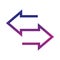 Arrow direction related icon, arrows point two sides gradient style