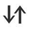 Arrow direction related icon, arrows point two sides silhouette style