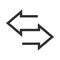 Arrow direction related icon, arrows point two sides silhouette style