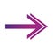 Arrow direction related icon, right pointed orientation double head gradient style