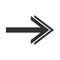 Arrow direction related icon, right pointed orientation double head silhouette style