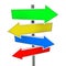 Arrow Direction Signs Four 4 Colorful Guide Post Copyspace Blank