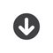 Arrow down flat icon. Round simple button, circular vector sign.