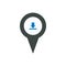 Arrow download location marker pin place pointer icon