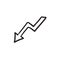 Arrow downward sketch icon.