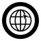 Arrow on earth grid Globe internernet concept Click arrow on website Idea using website icon in circle round black color vector