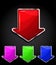 Arrow glossy download button, icon.