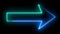 Arrow glow aqua and blue color laser fast move motion symbol on black screen