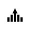 Arrow Growing Graph, Progress Arrow Grow. Flat Vector Icon illustration. Simple black symbol on white background. Arrow