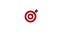 Arrow hitting the center of target or bullseye animation Luma matte