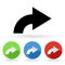 Arrow icon. Colored set of right turn arrow signs