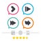 Arrow icons. Next navigation signs symbols.