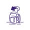 arrow indication with school bag isolated icon