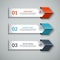 Arrow infographic template. 3-step colorful paper banner for business infographics.
