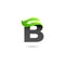 arrow with leaf and letter b logo, organic alphabet logo