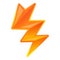 Arrow lightning bolt icon, cartoon style